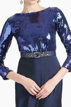 Sachin & Babi Christabel Gown - Sapphire/Midnight