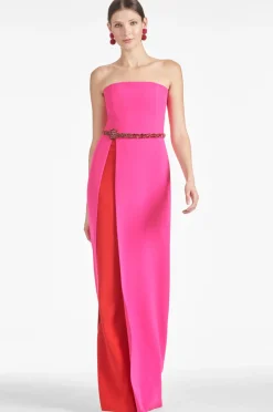 Sachin & Babi Daniella Gown - Electric Pink/Red