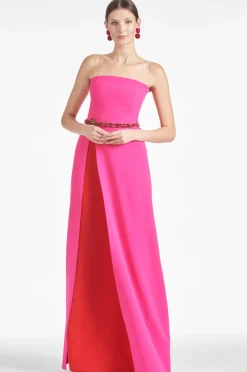Sachin & Babi Daniella Gown - Electric Pink/Red