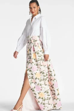 Sachin & Babi Florence Gown - White/Pink Lemonade Bouquet