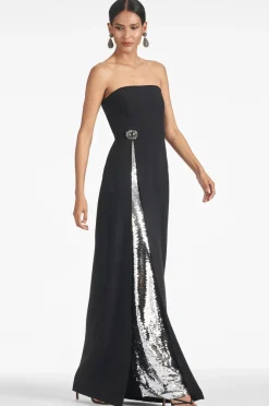 Sachin & Babi Ivy Gown - Black/Silver