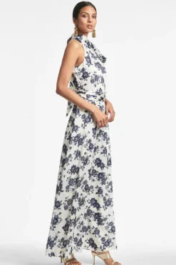 Sachin & Babi Kayla Gown - Ivory u0026 Navy Peony