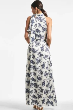 Sachin & Babi Kayla Gown - Ivory u0026 Navy Peony