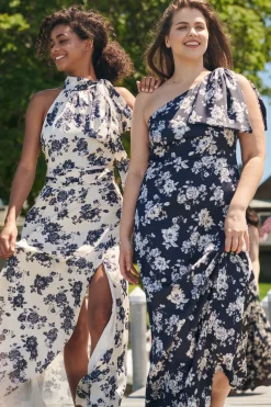 Sachin & Babi Kayla Gown - Ivory u0026 Navy Peony