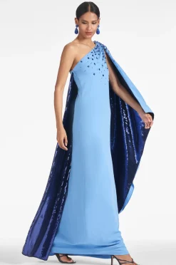 Sachin & Babi Leila Gown - Periwinkle/Sapphire