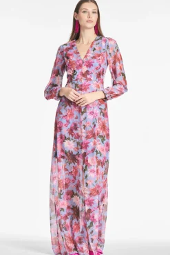 Sachin & Babi Penny Gown - Pink/Periwinkle Dahlia