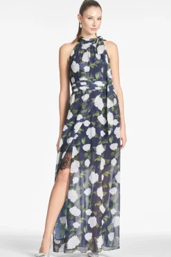 Sachin & Babi Selena Gown - Navy/Ivory Moonlit Garden