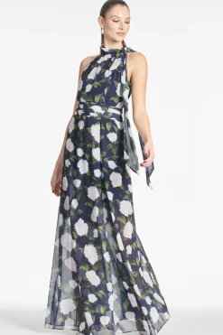 Sachin & Babi Selena Gown - Navy/Ivory Moonlit Garden