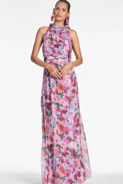 Sachin & Babi Selena Gown - Pink/Periwinkle Dahlia