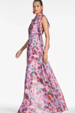 Sachin & Babi Selena Gown - Pink/Periwinkle Dahlia