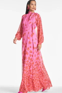 Sachin & Babi Vera Gown - Rose/Vermillion