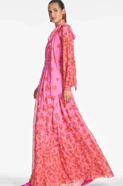 Sachin & Babi Vera Gown - Rose/Vermillion