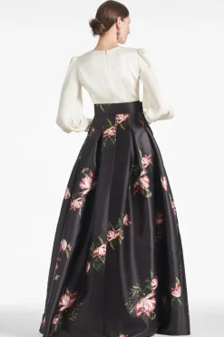 Sachin & Babi Zoe Gown - Ivory/Noir Blossom