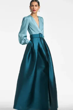 Sachin & Babi Zoe Gown - Seaglass/Deep Teal